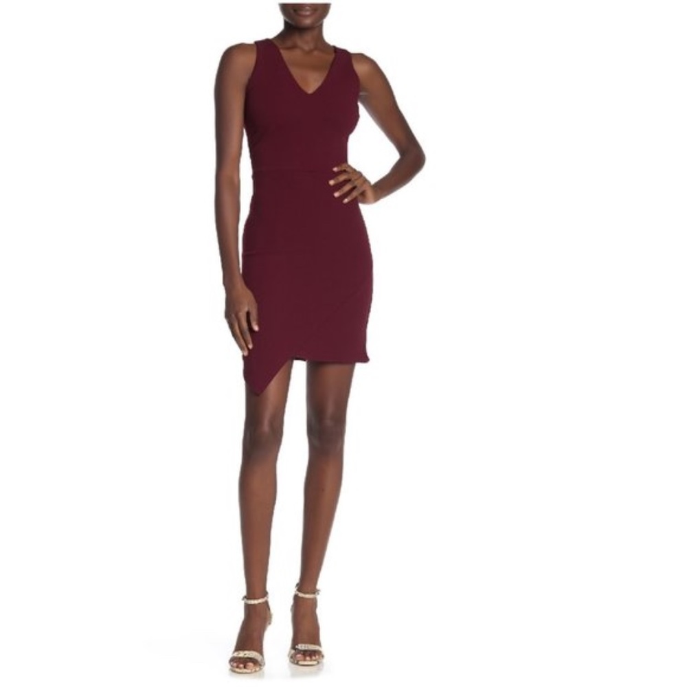 Love...Ady Deep V Asymmetrical Tank Dress